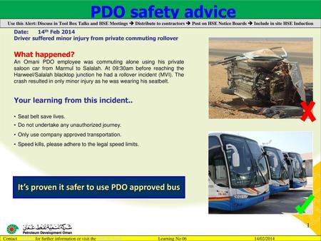 It’s proven it safer to use PDO approved bus