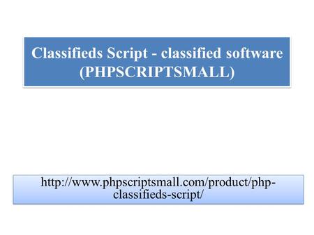 Classifieds Script - classified software (PHPSCRIPTSMALL)  classifieds-script/