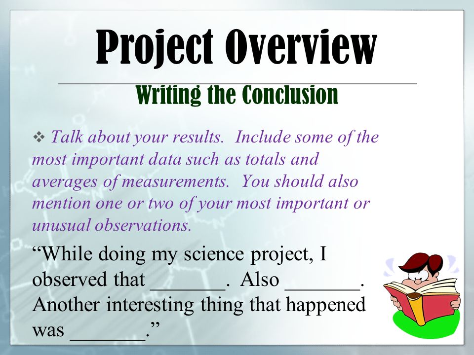 how do you write a conclusion for a science project