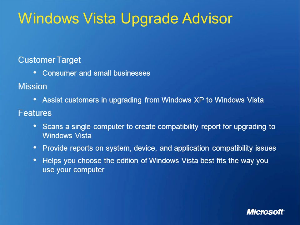 Consumer Report Windows Vista