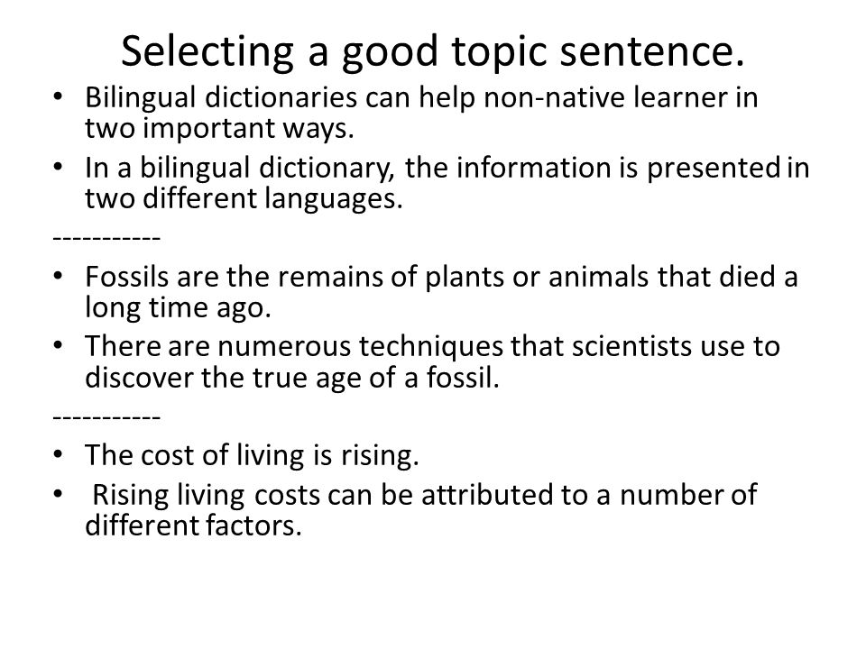 cause and effect topic sentence