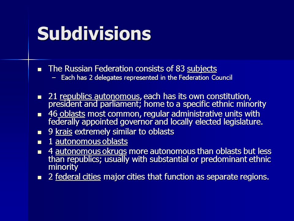 Russian Federation Consists Of The 95