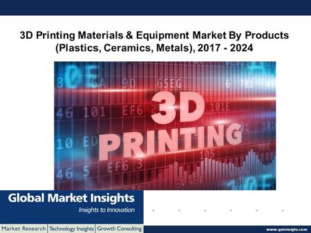 © 2016 Global Market Insights. All Rights Reserved  3D Printing Materials & Equipment Market By Products (Plastics, Ceramics, Metals),