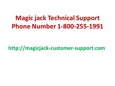 Magic jack Technical Support Phone Number