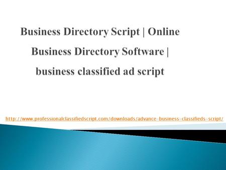Business Directory Script | Online Business Directory Software | business classified ad script