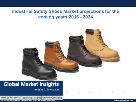 © 2016 Global Market Insights, Inc. USA. All Rights Reserved  Industrial Safety Shoes Market projections for the coming years