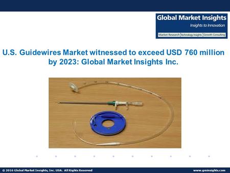 © 2016 Global Market Insights, Inc. USA. All Rights Reserved  Coronary Guidewires Market to reach over 1 billion by 2023.