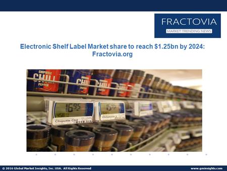 © 2016 Global Market Insights, Inc. USA. All Rights Reserved  Electronic Shelf Label Market share to reach $1.25bn by 2024: Fractovia.org.