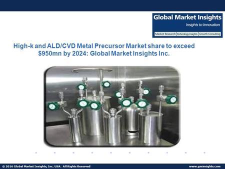 © 2016 Global Market Insights, Inc. USA. All Rights Reserved  Fuel Cell Market size worth $25.5bn by 2024 High-k and ALD/CVD Metal Precursor.