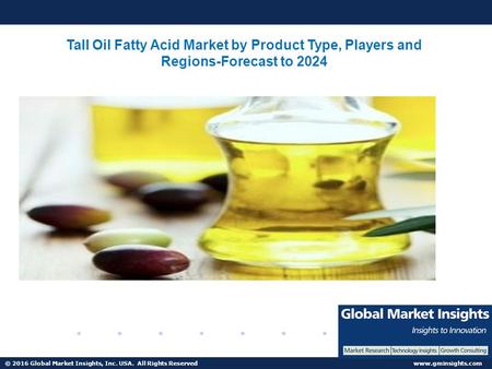 © 2016 Global Market Insights, Inc. USA. All Rights Reserved  Tall Oil Fatty Acid Market by Product Type, Players and Regions-Forecast.