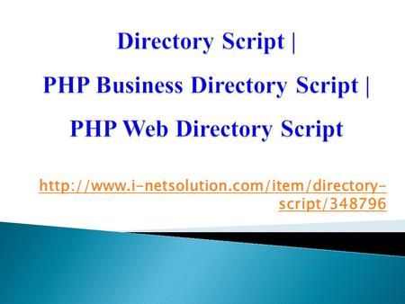 Directory Script | PHP Business Directory Script | PHP Web Directory Script 