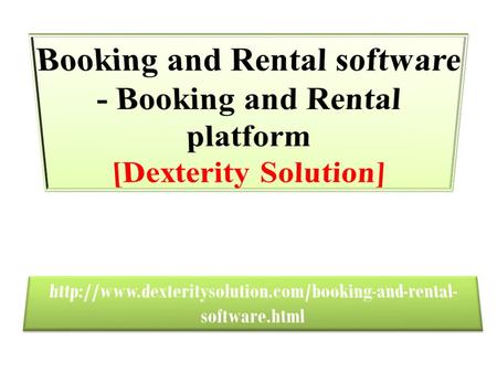 Booking and Rental software - Booking and Rental platform