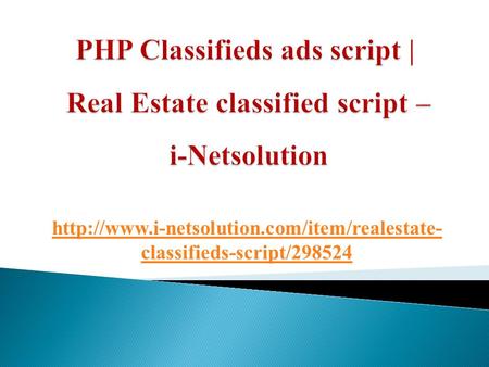 PHP Classifieds ads script | Real Estate classified script – i-Netsolution