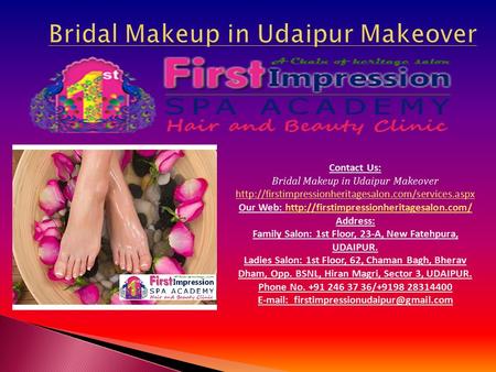 Contact Us: Bridal Makeup in Udaipur Makeover  Our Web: