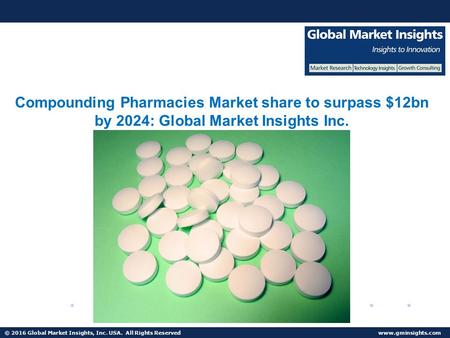© 2016 Global Market Insights, Inc. USA. All Rights Reserved Compounding Pharmacies Market to reach $12bn by 2024