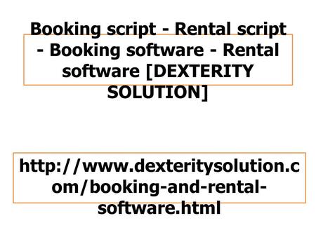 Booking script - Rental script - Booking software - Rental software