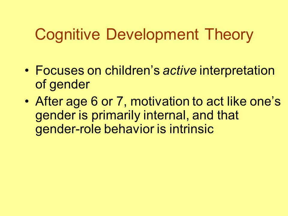 cognitive theory of gender role development