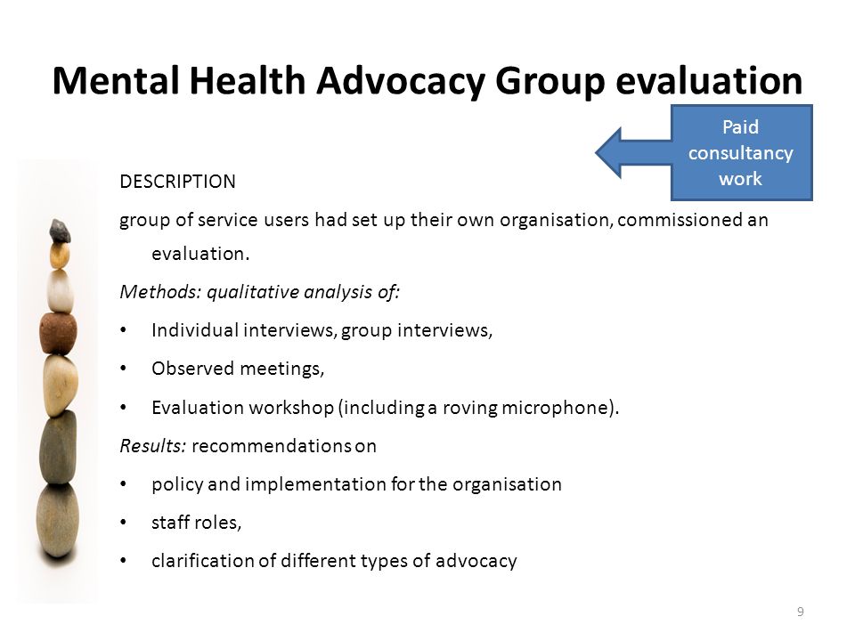 Mental Health Advocacy Group 102