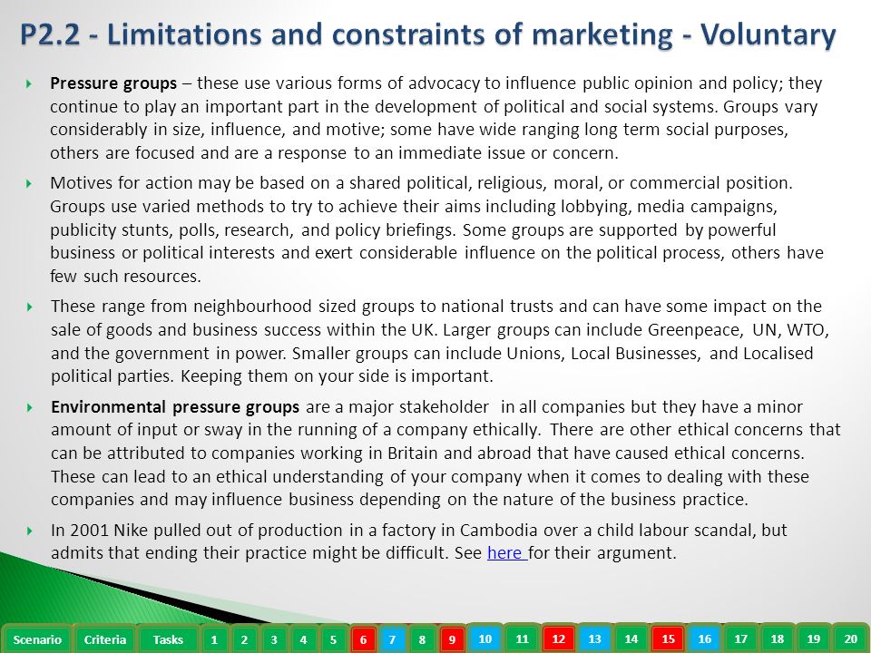 marketing limitations and constraints