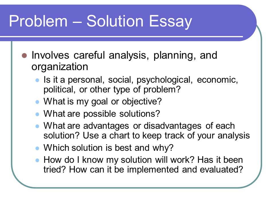 problem solution paper ideas