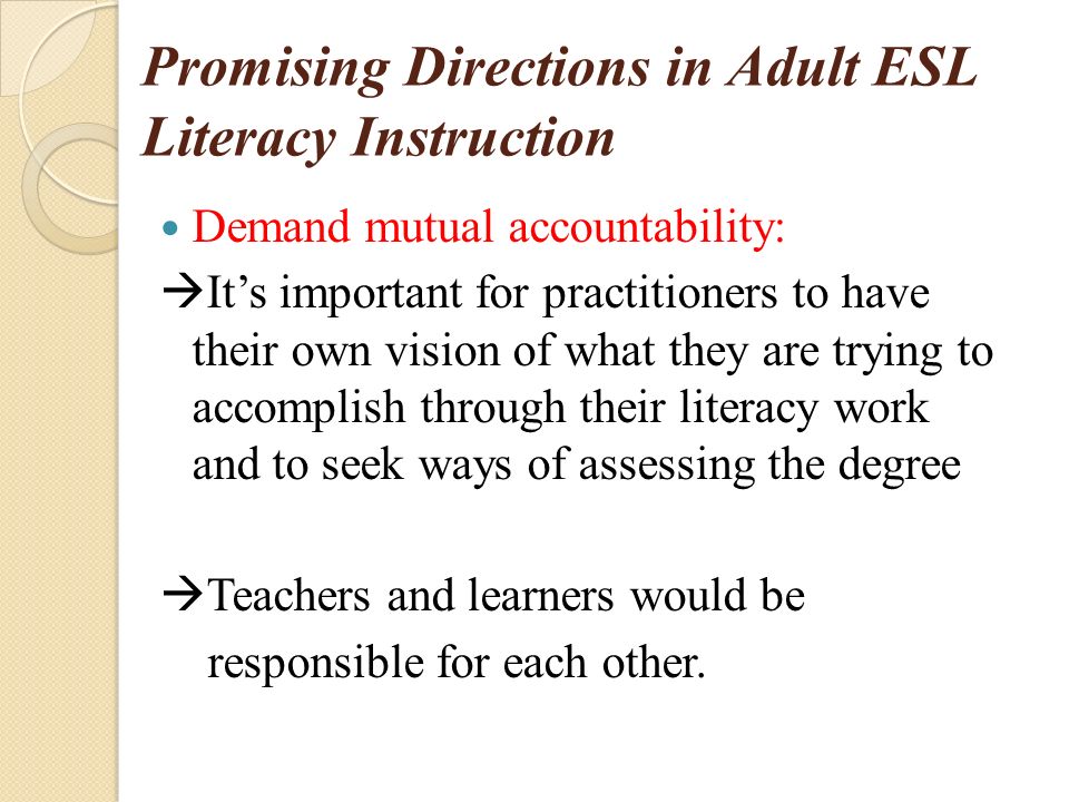 Adult Esl Literacy 42