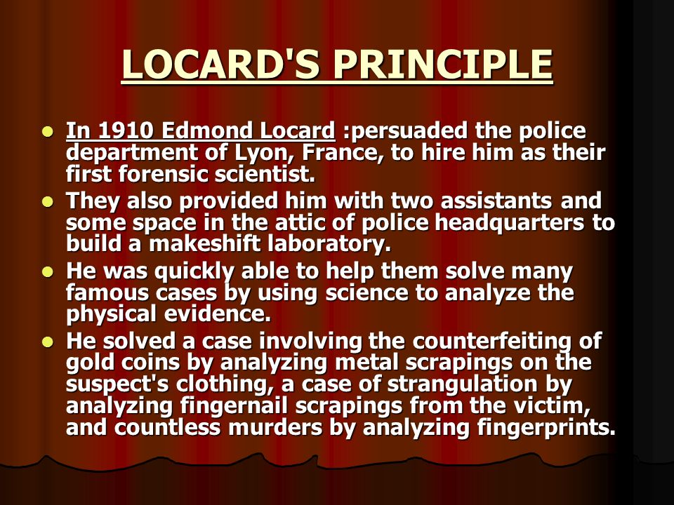 Locard`S Principle