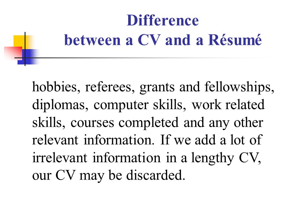 any other relevant information resume