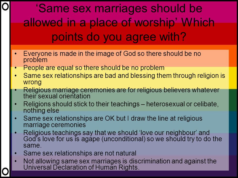 Same Sex Marriage Should Not Be Allowed 2
