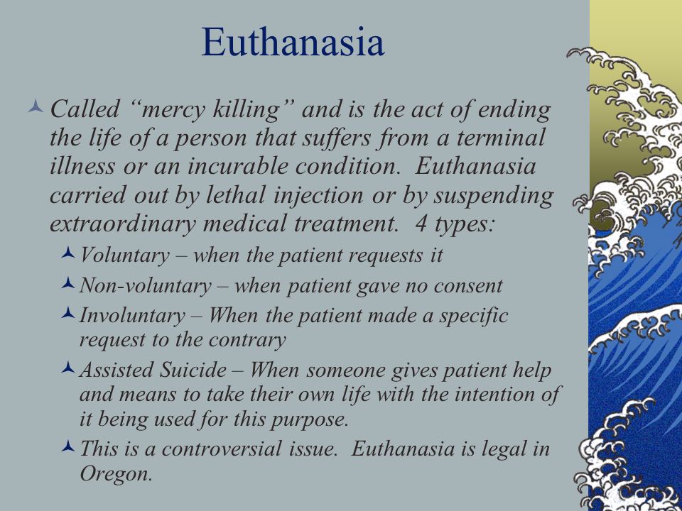 The controversial issue of voluntary euthanasia in the united states