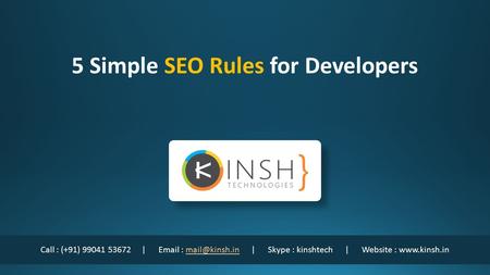 5 Simple SEO Rules for Developers.