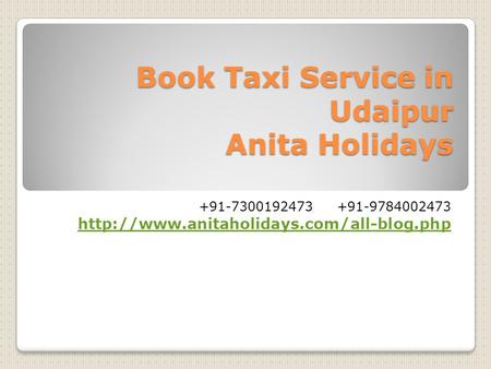 Book Taxi Service in Udaipur Anita Holidays