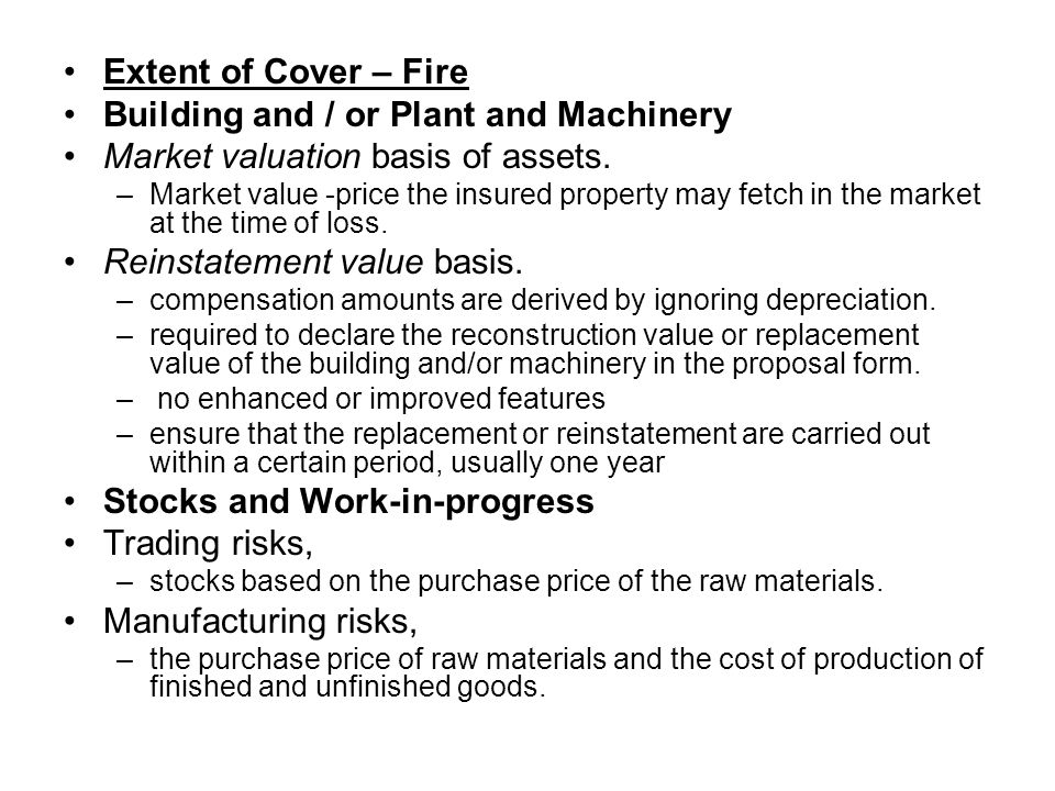 Bases and Methods of Valuation for Plant Machinery