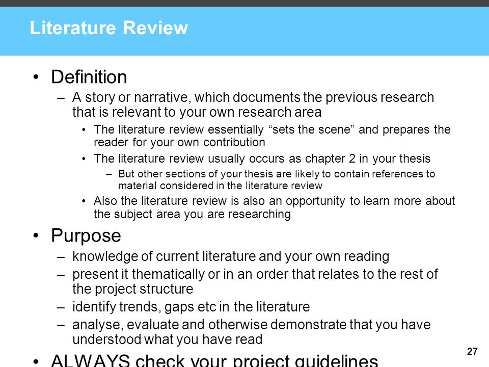 definition of review of literature in research