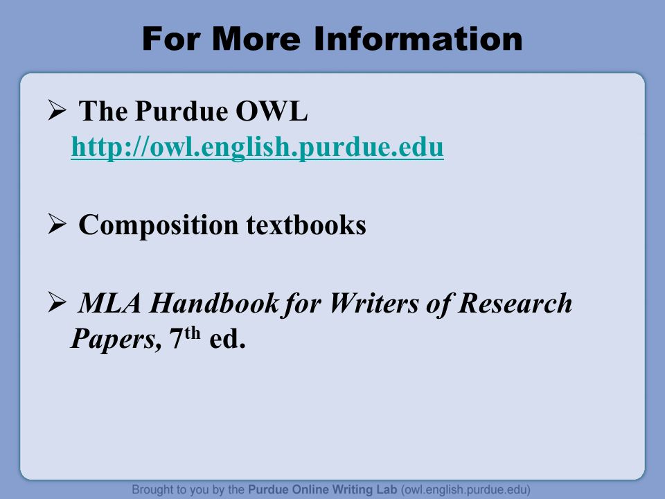 owl purdue research paper