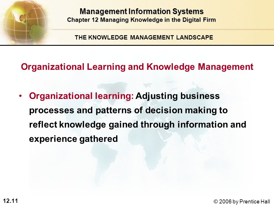 Chapter 021, Organizational Learning, Knowledge Management