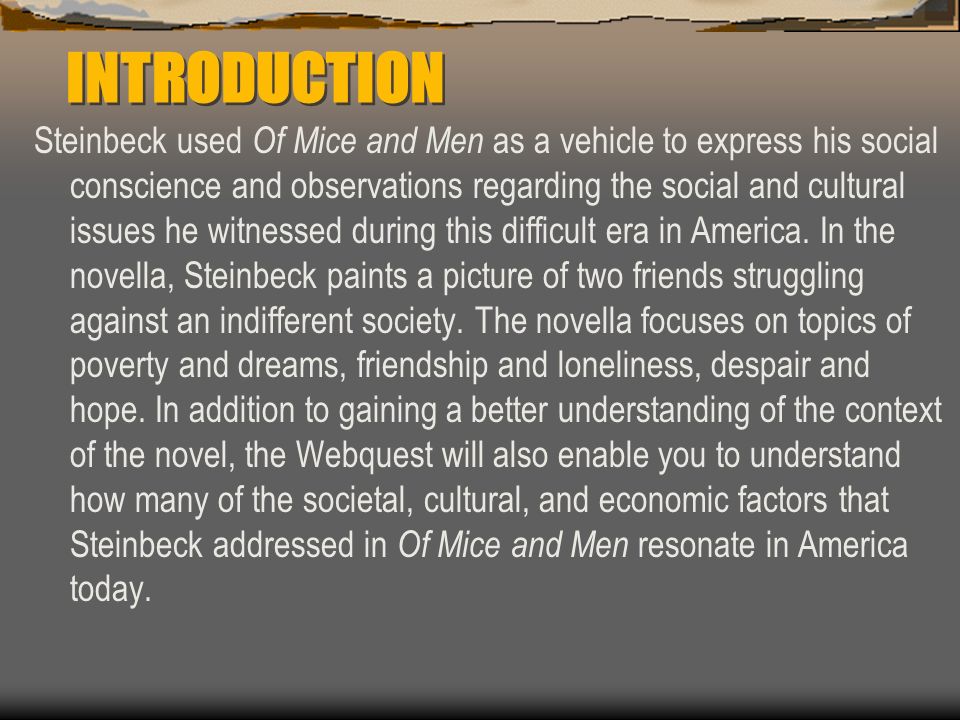 Of Mice and Men – Friendship Essay
