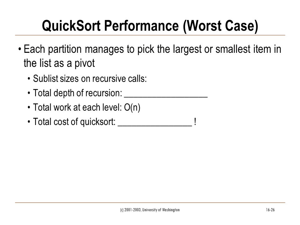 Quicksort performance