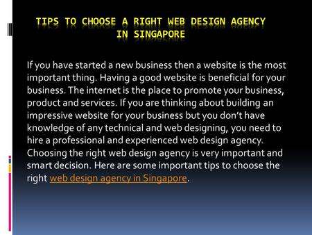 Tips to Choose a Right Web Design Agency in Singapore