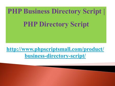 PHP Business Directory Script, PHP Directory Script