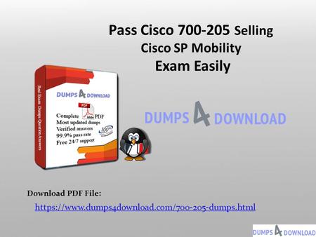 Pass Cisco Selling Cisco SP Mobility Exam Easily https://www.dumps4download.com/ dumps.html Download PDF File: