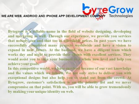 Hire a Android App Development Company in Jaipur | Bytegrow Technologies