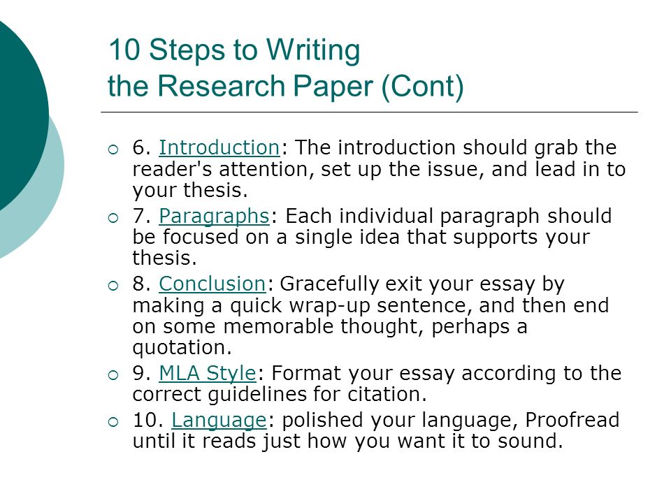 steps for writing a paper