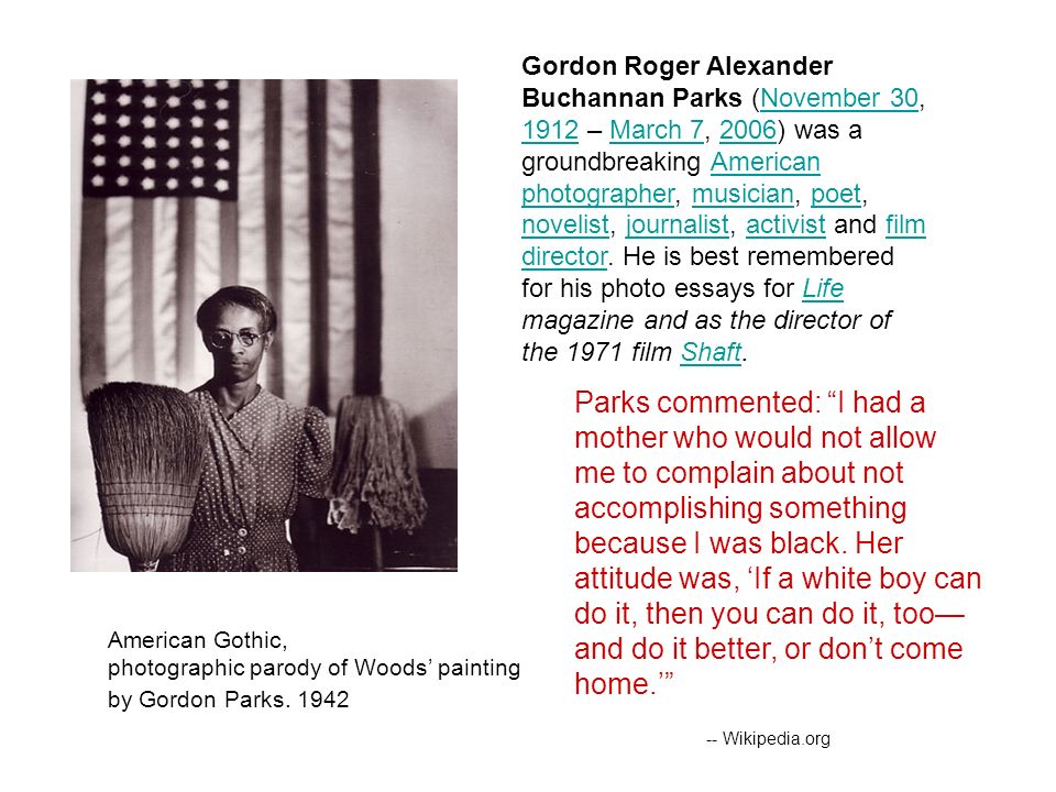 RÃ©sultat de recherche d'images pour "Gordon Parks American Gothic 1942"