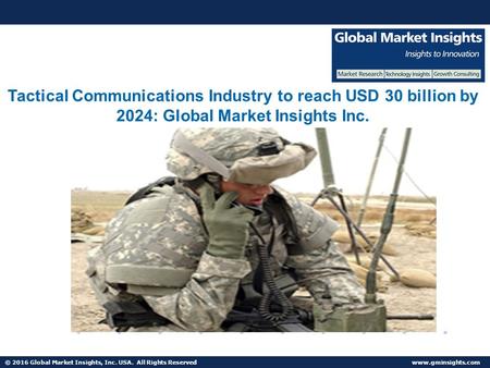 © 2016 Global Market Insights, Inc. USA. All Rights Reserved  Fuel Cell Market size worth $25.5bn by 2024 Tactical Communications Industry.