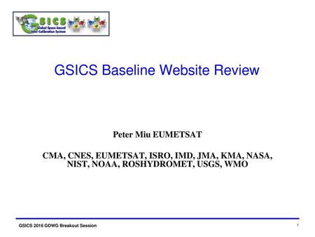GSICS Baseline Website Review