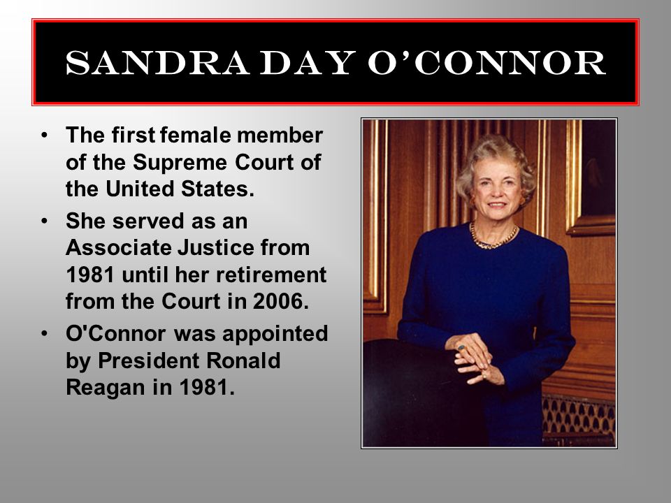 Image result for president announced the first female justice appointed in 1981