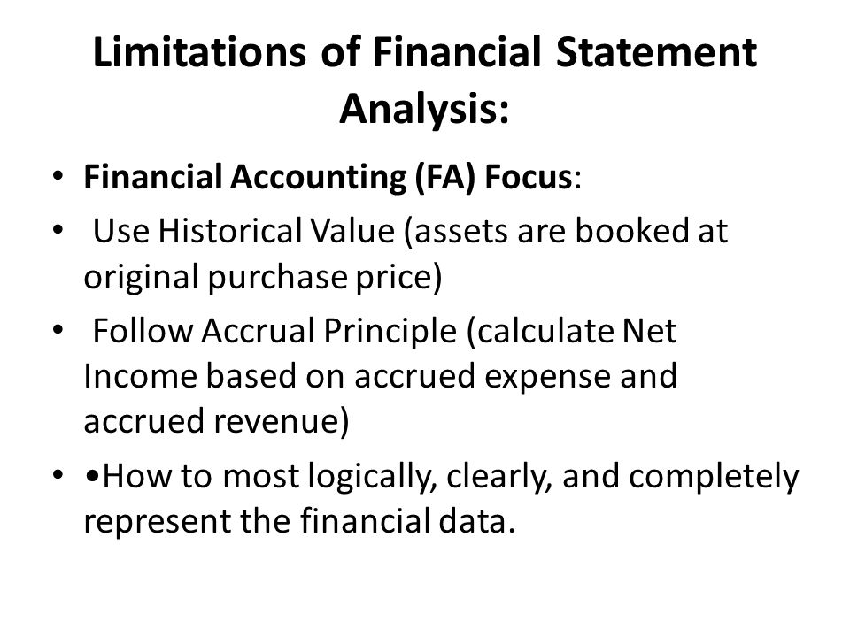Limitations Of Financial Statement Analysis 83