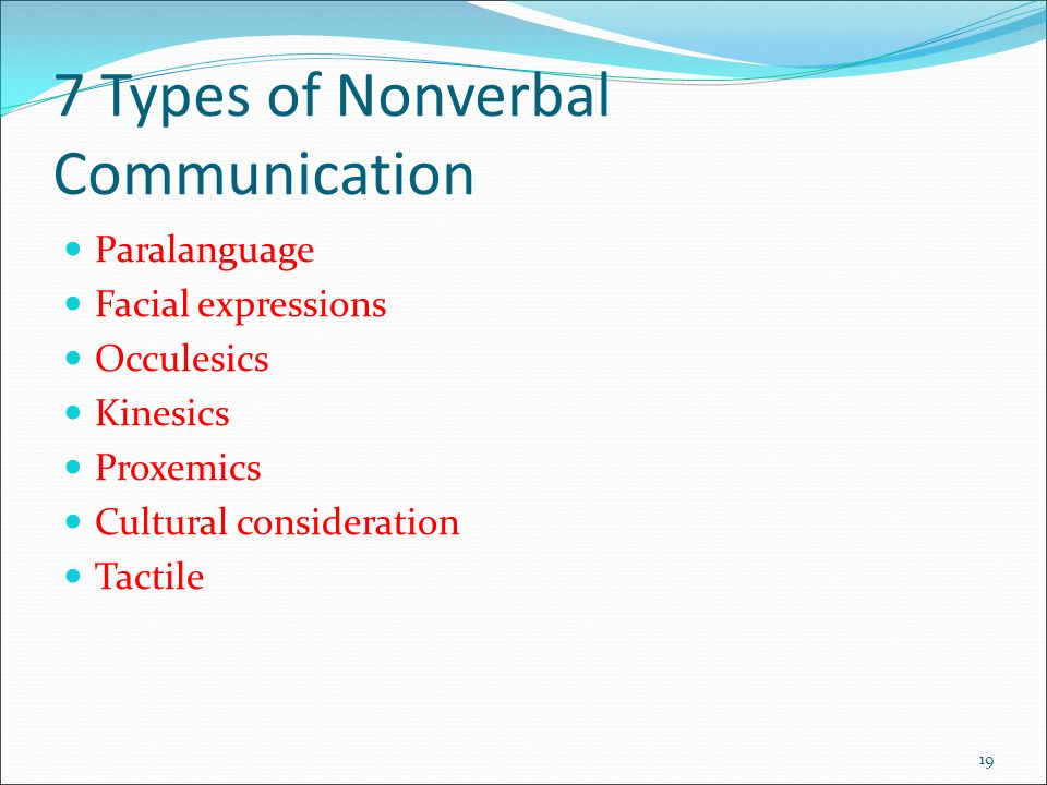 7 types of nonverbal communication