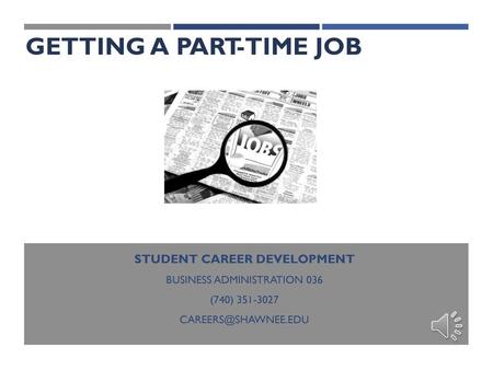 Getting a Part-Time Job