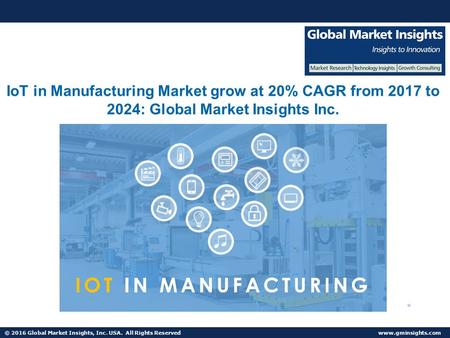 © 2016 Global Market Insights, Inc. USA. All Rights Reserved  IoT in Manufacturing Market grow at 20% CAGR from 2017 to 2024: Global.